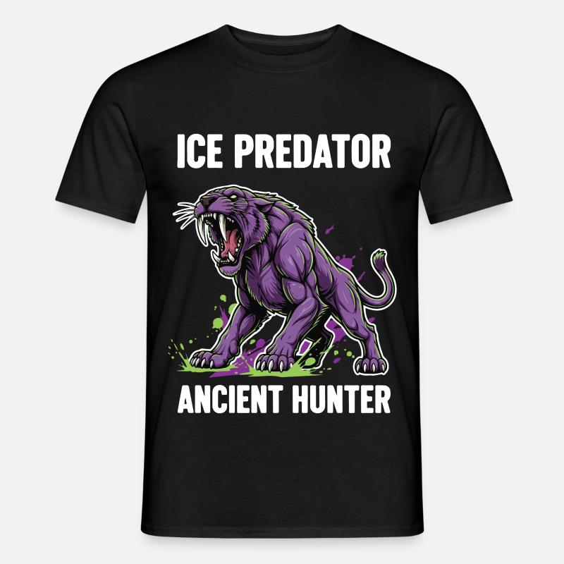 Smilodon-Räuber Uralter Jäger - Männer T-Shirt - Schwarz