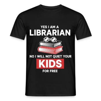 Humor Librarian Not Kids - Men's T-Shirt - black - Front - AI Model Male 178 light (178cm)