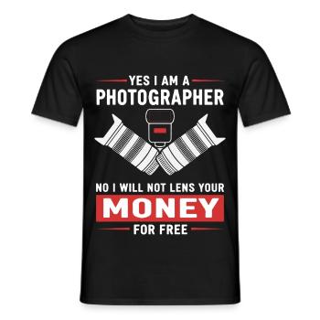 Humour Photographe - T-shirt homme - noir - Devant - AI Model Male 178 light (178cm)