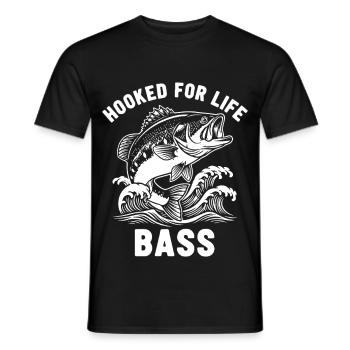 Passion Fishing River White Bar - Männer T-Shirt - Schwarz - Vorne - AI Model Male 178 light (178cm)