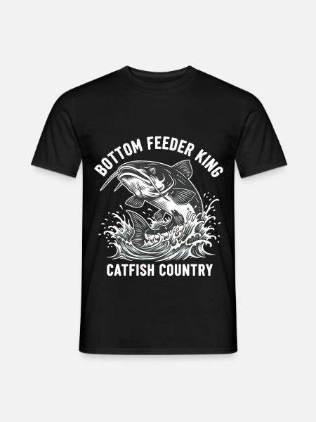 Pêche Silure Roi Fond Rivière - T-shirt homme - noir