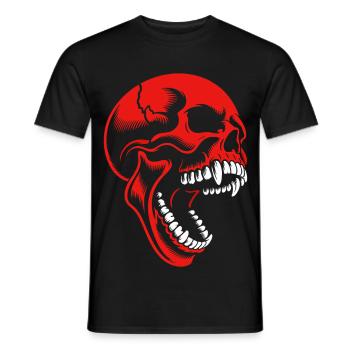 Red skull - Men's T-Shirt - black - Front - AI Model Male 178 light (178cm)