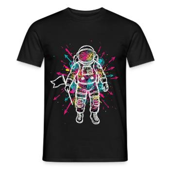 Weltraum-Astronaut Kritzeleien Farbe - Männer T-Shirt - Schwarz - Vorne - AI Model Male 178 light (178cm)