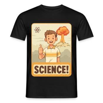 Science Hero : Pouces levés de dessin animé - T-shirt homme - noir - Devant - AI Model Male 178 light (178cm)
