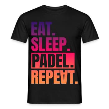 Eat Sleep Padel Repeat - Männer T-Shirt - Schwarz - Vorne - AI Model Male 178 light (178cm)
