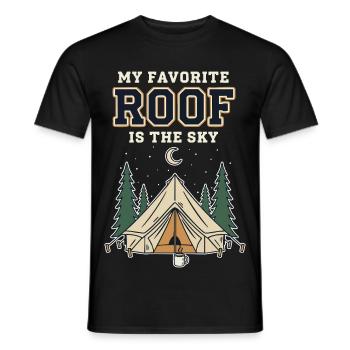 Camping Tente Humour Favorite Roof Is The Sky - T-shirt homme - noir - Devant - AI Model Male 178 light (178cm)