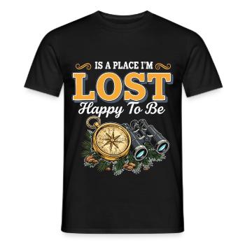 Camping-Abenteuer-Humor verloren Glücklich, vintage zu sein - Männer T-Shirt - Schwarz - Vorne - AI Model Male 178 light (178cm)