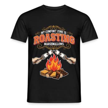 Camping Humour Comfort Zone Roasting Marshmallows - T-shirt homme - noir - Devant - AI Model Male 178 light (178cm)