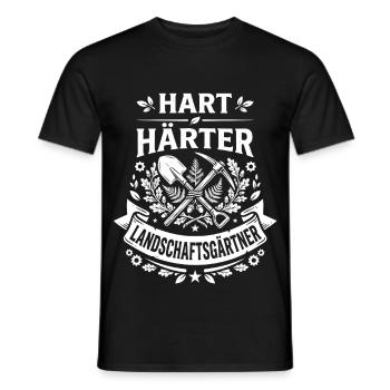 Hart Härter Landschaftsgärtner Lustiger Spruch - Männer T-Shirt - Schwarz - Vorne - AI Model Male 178 light (178cm)