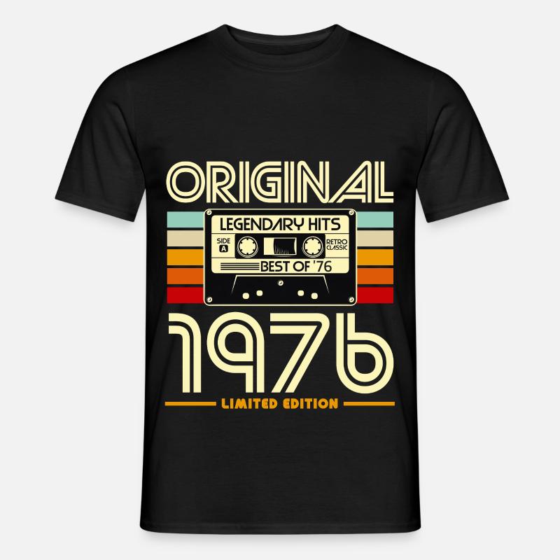 Originale Retro-Kassette von 1976 - Männer T-Shirt - Schwarz