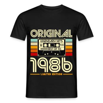 1986 Limited Edition Cassette - Men's T-Shirt - black - Front - AI Model Male 178 light (178cm)