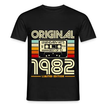 1982 Limited Edition Cassette - Men's T-Shirt - black - Front - AI Model Male 178 light (178cm)
