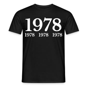 1978 - Men's T-Shirt - black - Front - AI Model Male 178 light (178cm)