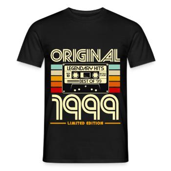 Originale Retro-Kassette von 1999 - Männer T-Shirt - Schwarz - Vorne - AI Model Male 178 light (178cm)