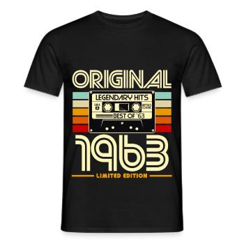 Retro Cassette 1963 Limited Edition - Men's T-Shirt - black - Front - AI Model Male 178 light (178cm)