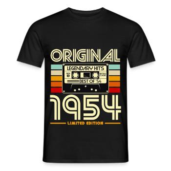 Original 1954 Cassette Retro - T-shirt homme - noir - Devant - AI Model Male 178 light (178cm)