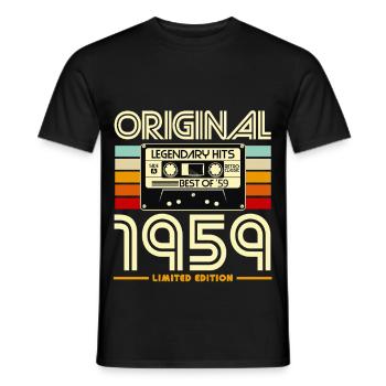 Vintage 1959 Cassette Limited - Men's T-Shirt - black - Front - AI Model Male 178 light (178cm)