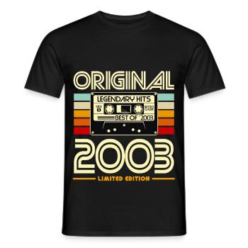 Rétro 2003 Cassette Limited - T-shirt homme - noir - Devant - AI Model Male 178 light (178cm)
