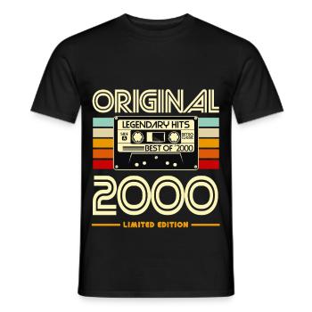 Cassette Original 2000 Retro Hits - Men's T-Shirt - black - Front - AI Model Male 178 light (178cm)