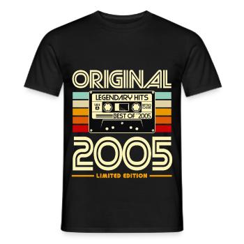 Original 2005 Cassette Retro - Men's T-Shirt - black - Front - AI Model Male 178 light (178cm)