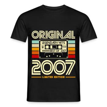 Original 2007 Vintage Cassette - T-shirt homme - noir - Devant - AI Model Male 178 light (178cm)