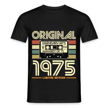 Original 1975 Retro Tape - Men's T-Shirt - black - Front - AI Model Male 178 light (178cm)