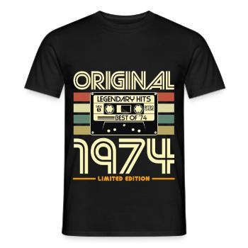 Original 1974 Limited Edition - Men's T-Shirt - black - Front - AI Model Male 178 light (178cm)