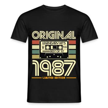 Original 1987 Limited Vintage Edition - Men's T-Shirt - black - Front - AI Model Male 178 light (178cm)