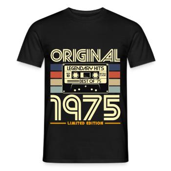 1975 Limited Edition Cassette - Men's T-Shirt - black - Front - AI Model Male 178 light (178cm)