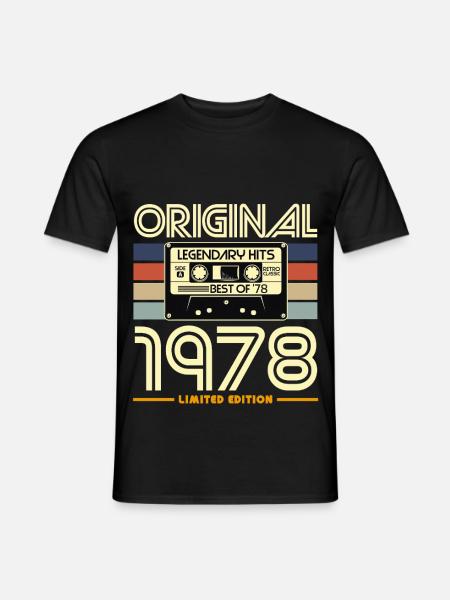 Originale Kassetten-Retro-Edition von 1978 - Männer T-Shirt - Schwarz