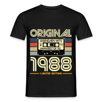 Cassette Retro 1988 Édition Limitée - T-shirt homme - noir - Devant - AI Model Male 178 light (178cm)