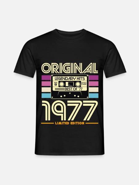 Original 1977 Retro Cassette - Men's T-Shirt - black