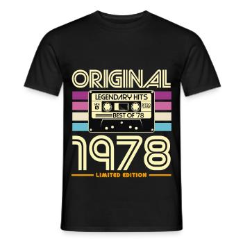 Originale limitierte Edition von 1978 - Männer T-Shirt - Schwarz - Vorne - AI Model Male 178 light (178cm)