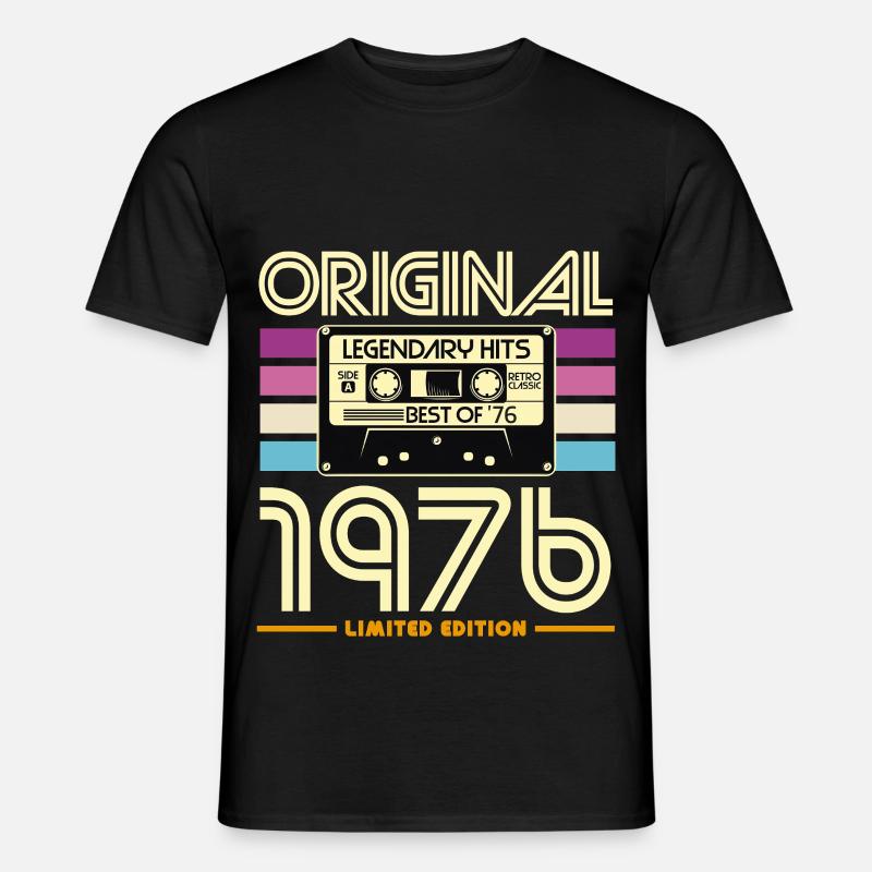 Kassette Retro 1976 Edition - Männer T-Shirt - Schwarz