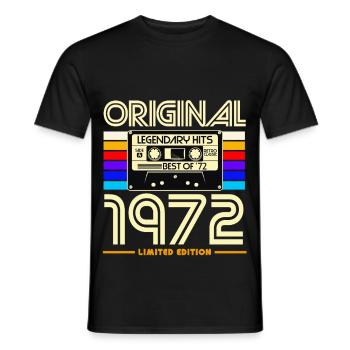 1972 Limited Edition Cassette - Men's T-Shirt - black - Front - AI Model Male 178 light (178cm)