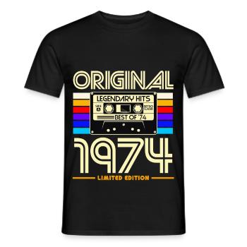 Originale limitierte Ausgabe von 1974 - Männer T-Shirt - Schwarz - Vorne - AI Model Male 178 light (178cm)