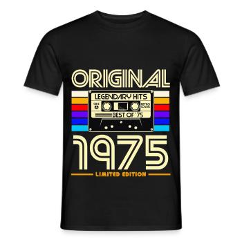 Original 1975 Retro Cassette - Men's T-Shirt - black - Front - AI Model Male 178 light (178cm)