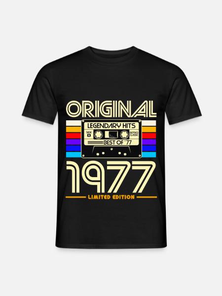 Original 1977 Retro Cassette - Men's T-Shirt - black