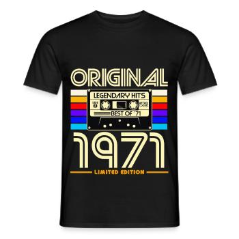 1971 Limited Edition Cassettes - Men's T-Shirt - black - Front - AI Model Male 178 light (178cm)