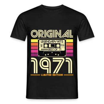 Retro Cassette 1971 Limited Edition - Men's T-Shirt - black - Front - AI Model Male 178 light (178cm)