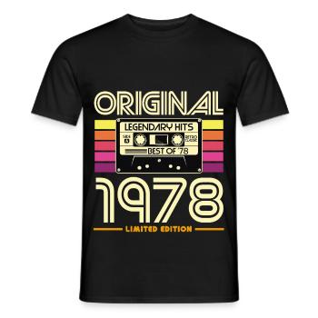 Cassette Retro 1978 Edition - Men's T-Shirt - black - Front - AI Model Male 178 light (178cm)