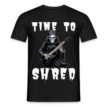 Time To Shred Grim Reaper Guitar - Men's T-Shirt - black - Front - AI Model Male 178 light (178cm)