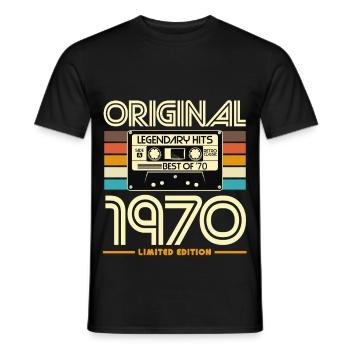 Original 1970 Édition Limitée - T-shirt homme - noir - Devant - AI Model Male 178 light (178cm)