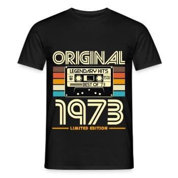Original 1973 – Begrenzte Retro-Hits - Männer T-Shirt - Schwarz - Vorne - AI Model Male 178 light (178cm)