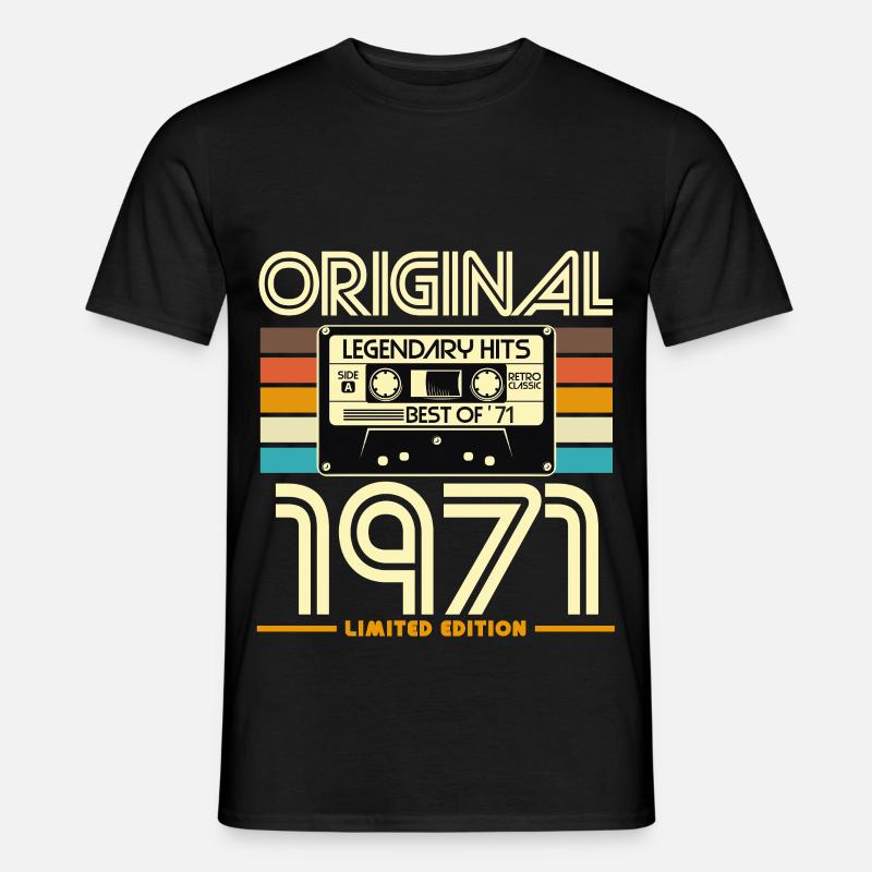 Originale limitierte Retro-Kassette von 1971 - Männer T-Shirt - Schwarz