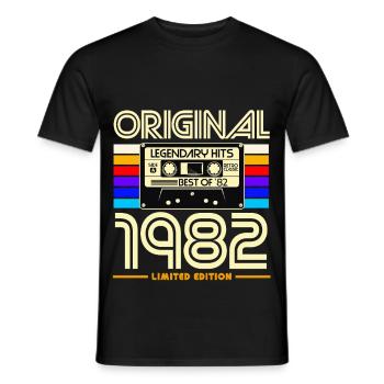 Original 1982 Edition Cassette - Men's T-Shirt - black - Front - AI Model Male 178 light (178cm)