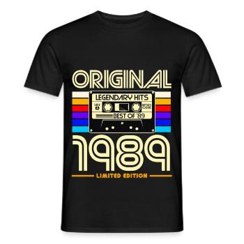 Original 1989 Limited Edition Cassette - Men's T-Shirt - black - Front - AI Model Male 178 light (178cm)