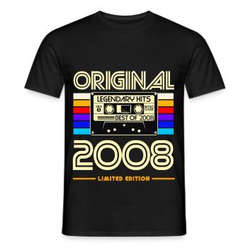 Original 2008 Limited Cassette Art - Men's T-Shirt - black - Front - AI Model Male 178 light (178cm)