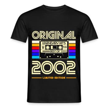 Originalkassette Retro von 2002 - Männer T-Shirt - Schwarz - Vorne - AI Model Male 178 light (178cm)