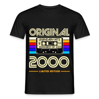 Original 2000 Nostalgia Cassette Limited - Men's T-Shirt - black - Front - AI Model Male 178 light (178cm)